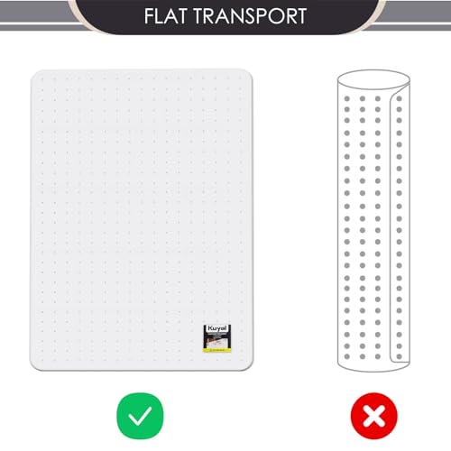 Kuyal Office Chair Mat for Carpet, 32‘’x48‘’ Clear Heavy Duty Computer Chair Mat, Under Desk Protector Carpeted Floors Mat, Easy Chair Movement,Ship Flat