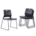 Sidanli Black Stacking Chairs Set of 4, Stackable Chairs for Waiting Room