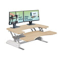 Vari VariDesk Pro Plus 36 Standing Desk Converter – 11 Height Settings + Spring Lift, 2 Tier Design, Keyboard Tray, Fits Desktops 36” Wide x 26.5" Deep – Delivers Fully Assembled (Light Wood)