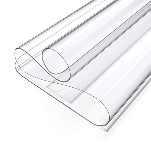 Oterri Clear Writing Desk Pad, 23.6’’x13.7” Heat Resistant Waterproof PVC Round Edge Durable Desk Protect Mat, Anti-Static Writing Mat Table Protector