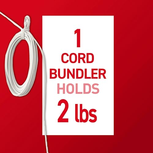 Command Cord Bundlers, Plastic, Damage-Free Organizer, No Tools for Electrical Cables, 6 Gray Bundlers and 12 Strips