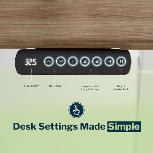 Vari ComfortEdge 40x26 Inch Adjustable Standing Desk – Small Electric Sit Stand VariDesk for Apartment, Bedroom, or Home Office + Beveled Edge, Tool-Free Assembly (Walnut)