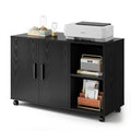 DEVAISE Office Storage Cabinet with Doors and Shelves, Lateral Printer Stand for Office Supplies and File Storage, Filing Cabinet for Home Office, Black