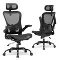 GTPLAYER Office Chair, Home Ergonomic Desk Chair with High Back Mesh, Mesh Office Computer Desk Chairs with Adjustable Lumbar Support, Rolling Work Swivel Task Chairs with 3D Armrests and Headrest
