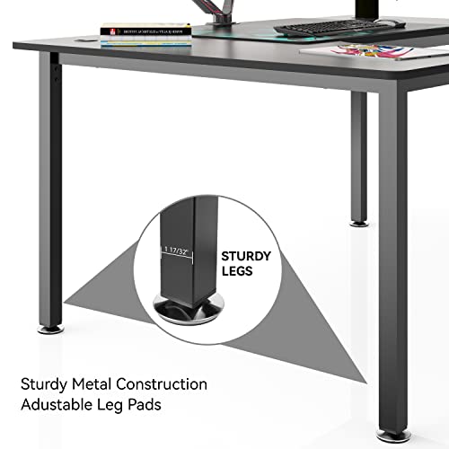 EUREKA ERGONOMIC L Shaped Gaming Desk, 61 Inch Corner Computer Desk, Modern Office Study Writing Desk, Home Gaming Table with Mouse Pad & Cable Management, Sturdy Metal Frame, Easy to Assembly, Left