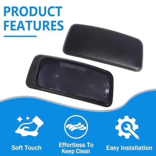 Arm Pads Caps Replacement, Chair Armrest Pads Compatible with Haworth Zody Office Chair 1 Pair (Black)