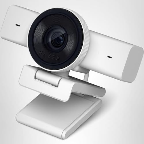 Razer Kiyo V2 X Streaming Webcam: 1440p 60 FPS - Auto Focus - Built-in Microphone - Wide Angle Lense - Integrated Privacy Shutter - Works with OBS, Xsplit, Streamlabs, Discord, Zoom, Teams - White