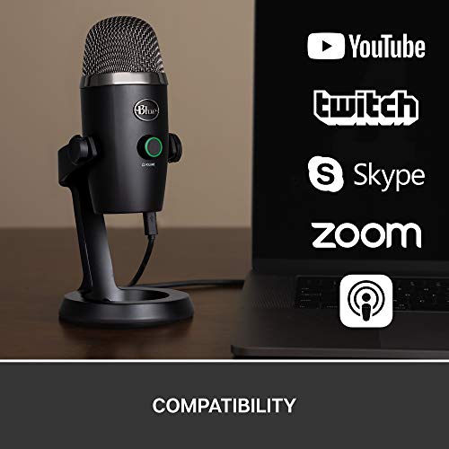 Logitech for Creators Blue Yeti Nano USB Microphone for Gaming, Streaming, Podcasting, Twitch, YouTube, Discord, Recording for PC and Mac, Plug & Play -Blackout