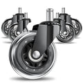 ASHGOOB Office Chair Wheels for Hardwood Floor, 5 Pack 3 Inch Heavy Duty PU Caster Wheels, Replacement Casters Universal Stem, Quiet & Smooth for Most Chairs