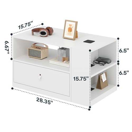 FLEXISPOT H7 CAB Height Adjustable Sit-Stand Computer Workstation Desk with Storage, Pneumatic Lift Laptop Desk with Drawer & Cabinet, Compact Small Space Home Office Desk (25.8"–41.3", White)