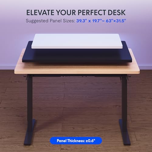 FLEXISPOT EN1 Height Adjustable Standing Desk Frame with Memory Controller, Electric Sit Stand Desk Base for Home and Office (Black Frame Only)