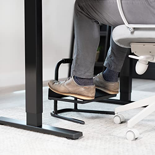 VIVO Ergonomic Height Adjustable Foot Rest Relief Platform, Elevated Stool for Comfortable Sit to Stand Workstation, Non-Slip Surface, Portable, Home Office Classroom Use, Black, STAND-FT01