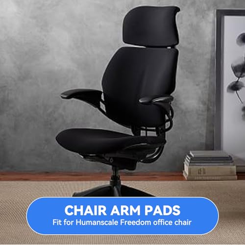 SINOLUXE Arm Pads Replacement for Humanscale Freedom Office Chair, Only for Height Adjustable Arm, Black, 1 Pair