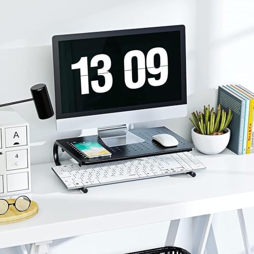 HUANUO Monitor Riser for Desk, Desk Organizer,Laptop Shelf w/Vented for Screen, Computer Stand for PC, Printer, for Home & Office