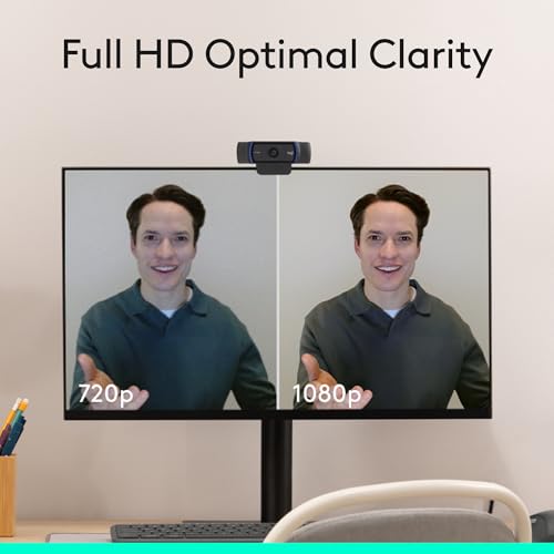 Logitech C920x HD Pro PC Webcam, Full HD 1080p/30fps Video, Clear Audio, Light Correction, Works with Microsoft Teams, Google Meet, Zoom, Nintendo Switch 2’s New GameChat Mode, Mac/Tablet- Black