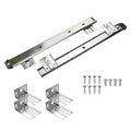KUMGROT Keyboard Tray Slides 14" Silver Cold Rolled Steel Computer Drawer Tray Ball Bearing Keyboard Slides with Adjustable Height Bracket