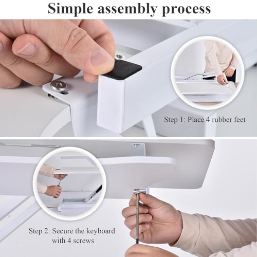 38-inch Standing Desk Converter Height Adjustable Sit to Stand Up Workstation, Duals Monitor and Laptop Riser with Wide Keyboard Tray, for Home, School, Company, White