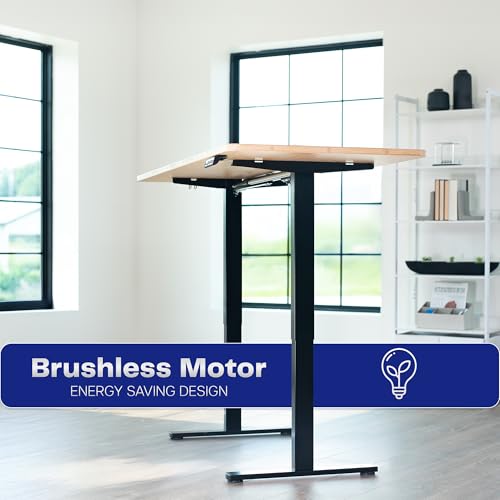 VIVO Electric Stand Up Desk Frame Workstation, Frame Only with 220 lbs Capacity, Brushless Motor Standing Height Adjustable Legs with Memory Controller, Black, DESK-V100EBY