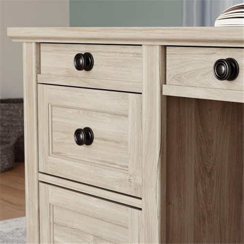 Sauder Hammond Executive Desk in Engineered Wood-Chalk Oak Finish
