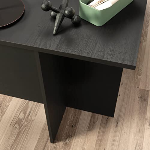 Sauder Cannery Bridge L-Shaped Office Desk with Storage Drawer and Self, in Raven Oak