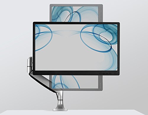 Mount-It! Single Monitor Arm Desk Mount with Gas Spring, Height Adjustable Monitor Stand for 13–32 Inch Screens up to 20 lbs, VESA 75x75 & 100x100, C-Clamp & Grommet, Sit-Stand Desk Compatible