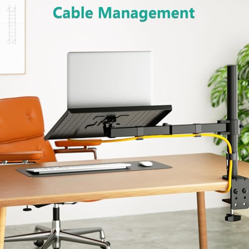 WALI Bundle – 2 Items: Laptop Tray Desk Mount and Monitor Mount Reinforcement Plate (M00LP+CGRP-B)