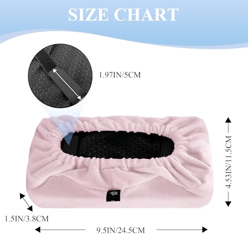 SPRING SEAON Office Chair Arm Covers Soft Memory Foam Arm Rest Pads Short Plush Gaming Chair Armrest Cushion Provide Cushioning for Elbows and Forearms 2 Pack Chair Covers for Arms (Pink)
