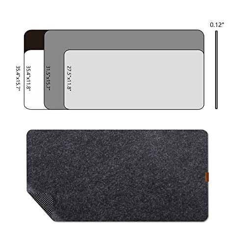 Bright Stone Felt Desk Mat,Non-Slip Mouse Pad, 27.5"x11.8" Office Supplies Desk Protector, Desk Accessories for Home and Office (Black)