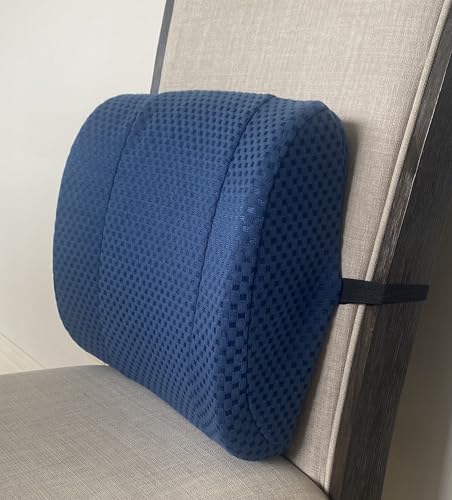 Therapist's Choice Memory Foam Contoured Lumbar Support Pillow - Office Chair Back Support, Back Cushion and Lower Back Pillow - Desk Chair Back Support