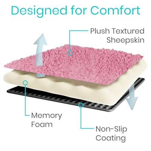Vive Wheelchair Armrest Pads (2 PCS) - Memory Foam Sheepskin Cushion Accessories for Transport Electric Wheel Chair Arm Rests - for Adults, Seniors, Handicapped - Soft Support for Office Chair