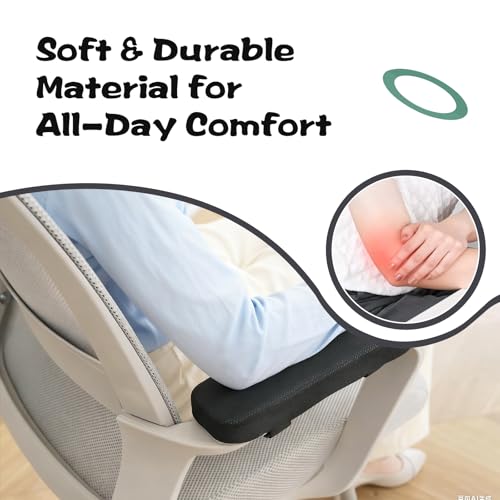 2-Piece,Office Chair Arm Covers,Office Chair Arm Pads,Cooling Gel Pads,Suitable for Gaming Chairs,Armrest with Memory Foam, Adjustable Strap Design