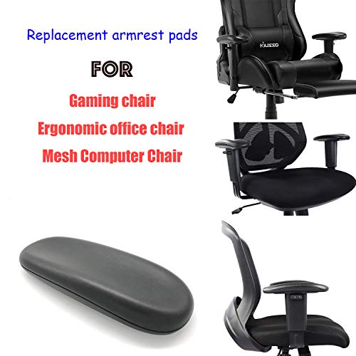 Universal Office Chair Arm Rest Replacement Pads -Ergonomic Arm Pads with 4" Mounting Hole Distance, Soft PU Surface & Durable Steel Inserts – Fits Most Office & Gaming Chairs (Set of 2)