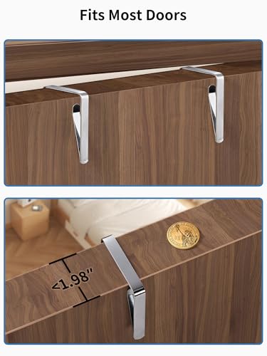 JARLINK Over The Door Organizer Storage, 5 Shelf Hanging Door Organizer with 5 Large Capacity Pockets, Anti Tilt 44 lb Load Behind Door Storage for Bedroom, Bathroom, Pantry, Nursery, (Grey)
