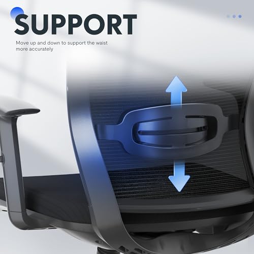 FLEXISPOT OC3 Cloud Ergonomic Office Chair High Back Mesh Swivel Computer Chair Executive Office Desk Chairs with Adjustable Lumbar Support/2D Headrest/Lockable Backrest, Foam Seat Cushion, Black