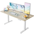 HUANUO 63 x 28 inch Electric Standing Desk Adjustable Height, 4 Memory Height Settings, Sit Stand Up Desk for Home Office & Computer Workstation, Light Walnut