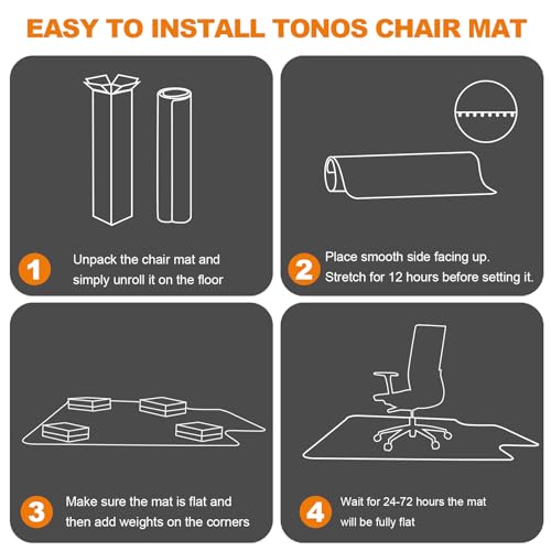 Chair Mat for Hardwood Floor, 35.5" x 47.5" Clear Office Chair Mat for Hardwood Floors with Lip, Desk Chair Mat for Rolling Chair, Smooth Rolling Desk Chair Mat, Easy-Clean Floor Protector