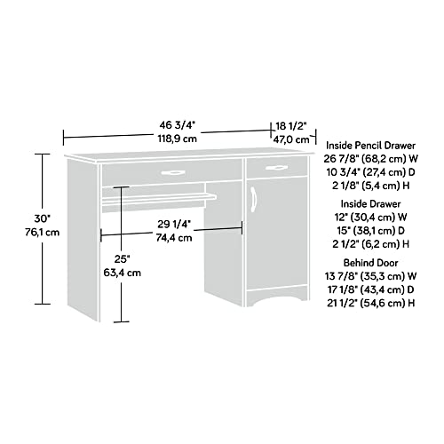 Sauder Beginnings Desk in Cinnamon Cherry finish
