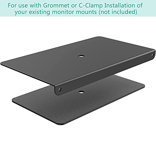 WALI Monitor Mount Reinforcement Plate for Thin, Glass, and Other Fragile Table Tops, with Most Monitor Bracket Grommet C Clamp Installation (CGRP-B), Black