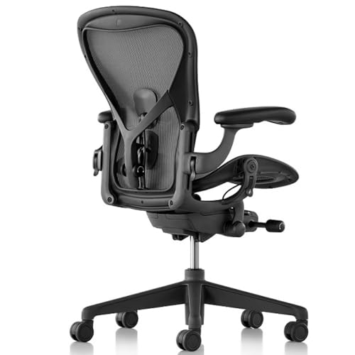 HYEJDRV Chair Armrest Replacement, Arm Pad Caps Replacement for Herman Miller Classic Aeron Chair Graphite Black 1 Pair