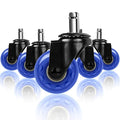 Hirate Office Chair Caster Replacement, 2" Heavy Duty Desk Chair Casters Rolling Smooth Safe for Hardwood, Tile & Carpet Universal Fit 7/16" x 7/8" (Set of 5), Blue
