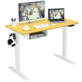 Tangkula Electric Height Adjustable Standing Desk w/USB Port, 48-Inch Sit to Stand Computer Workstation, Ergonomic Stand up Desk w/Cable Holes, Hook, Storage Compartment, Memory Controller