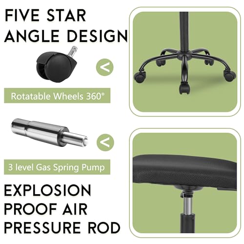 BestOffice Ergonomic Office Chair Desk Chair Mesh Computer Chair Armless Back Support Modern Executive Rolling Swivel Chair with Lumbar Support（Black）