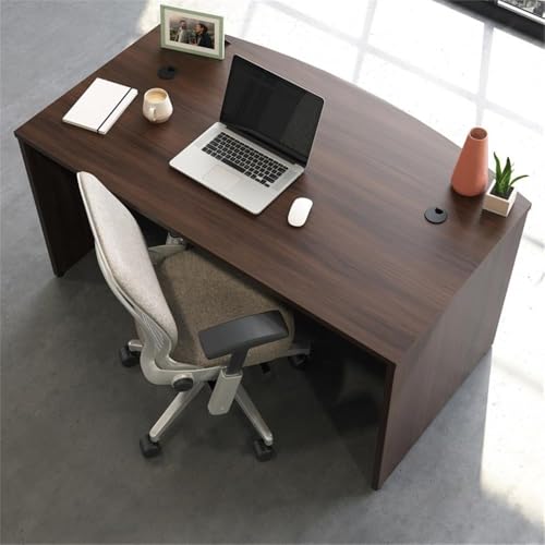 OfficeWorks by Sauder Affirm 60'' Bow Front Desk Shell, L: 34.25'' x W: 59.06'' x H: 29.29'', Noble Elm