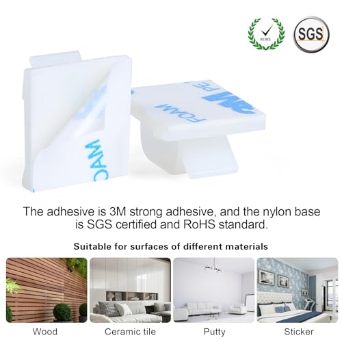 120PCS XHF Adhesive Cable Wire Clips White, Cable Staples Outdoor Cable Management Wire Organizer Cord Holder for Under Desk, Car, Wall, TV PC Ethernet Cable