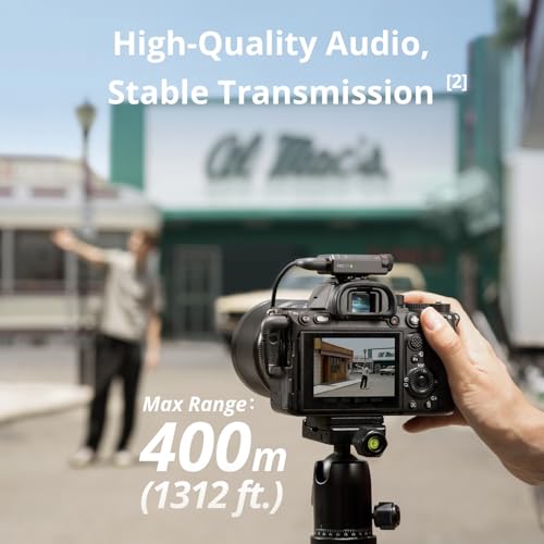 DJI Mic Mini (1 TX + 1 RX), Wireless Lavalier Microphone for iPhone/Camera/Android, Ultralight, Detail-Rich Audio, Noise Cancelling, Automatic Limiting, Vlog, Streaming, 400m Transmission