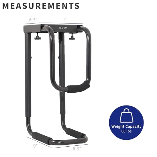 VIVO Heavy Duty Adjustable Under-Desk PC Mount, Home and Office Computer CPU Holder with Secure Locking, Supports up to 66 lbs, Black, MOUNT-PC04B