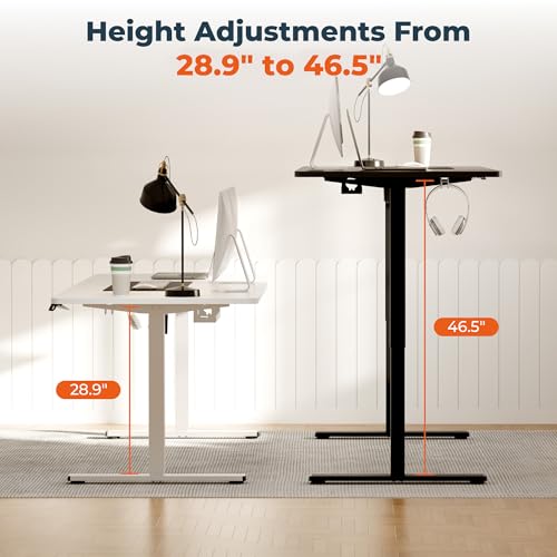 FitStand Standing Desk, Large 71x31 Inches Adjustable Stand Up Desk with Cable Management, Home Office Computer Desk with Memory Preset& Cup Holder, Black