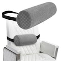 Lumbar Roll Pillow for Lower Back, Lumbar Support Foam Roll Cushion with Pillowcase and Upgraded Strap for Office, Chair, Car, Seat Pain Relief & Improving Posture (Light Grey, Short-11*4.3'')