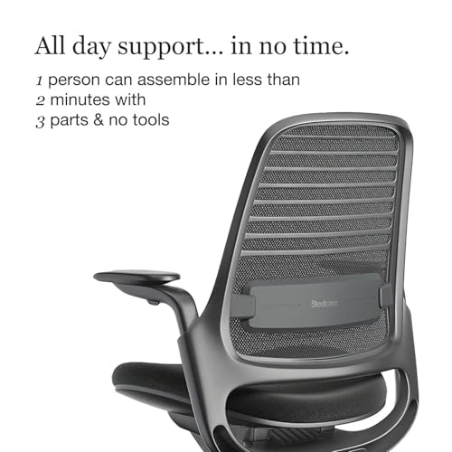 Steelcase Series 1 Office Chair - Ergonomic Work Chair with Wheels for Carpet - Helps Support Productivity - Weight-Activated Controls, Back & Arm Support - Easy Assembly - Licorice