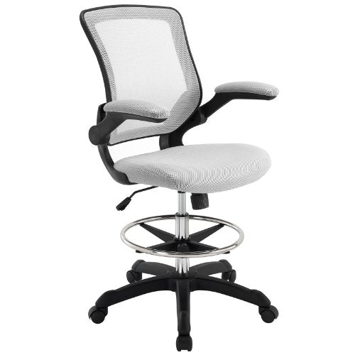 Modway MO-EEI-1423-GRY Veer-Reception Desk Flip-Up Arm Drafting Chair, 22.5"L x 25.5"W x 41.5-50"H, Gray